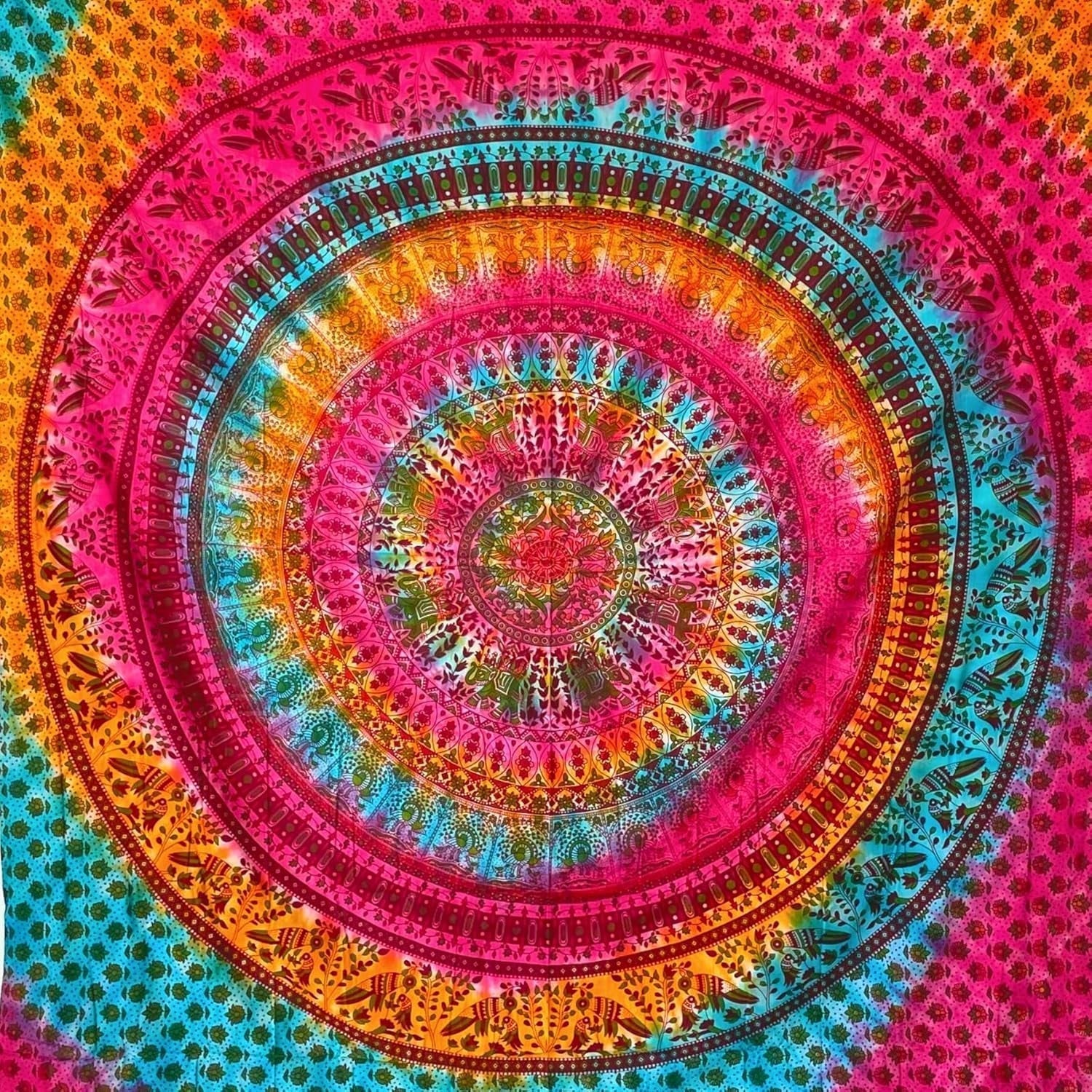 Gobelin Momomus mandala hippie lub psychodeliczny xxl Strona główna - Akcesoria i dekoracje Naty Shop Multicolor 17 230L X 210B Cm