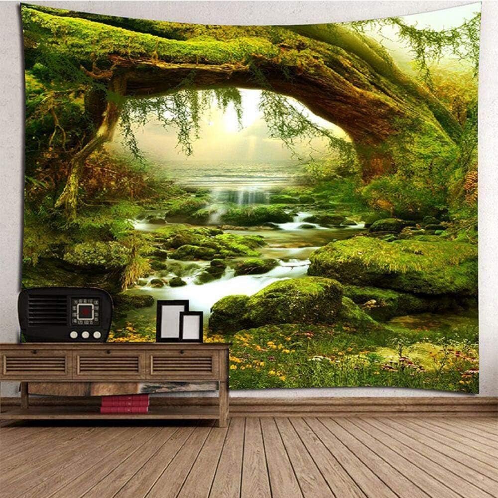 Gobelin psychodeliczny jasny leśny gobelin światło słoneczne wiszący krajobraz Strona główna - Akcesoria i dekoracje Naty Shop Multi 200L X 180B Cm