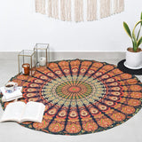 Okrągły gobelin paw mandala centymetry okrągła twarz hipisa Strona główna - Akcesoria i dekoracje Naty Shop Goldgreen 121,9L X 121,9B Cm