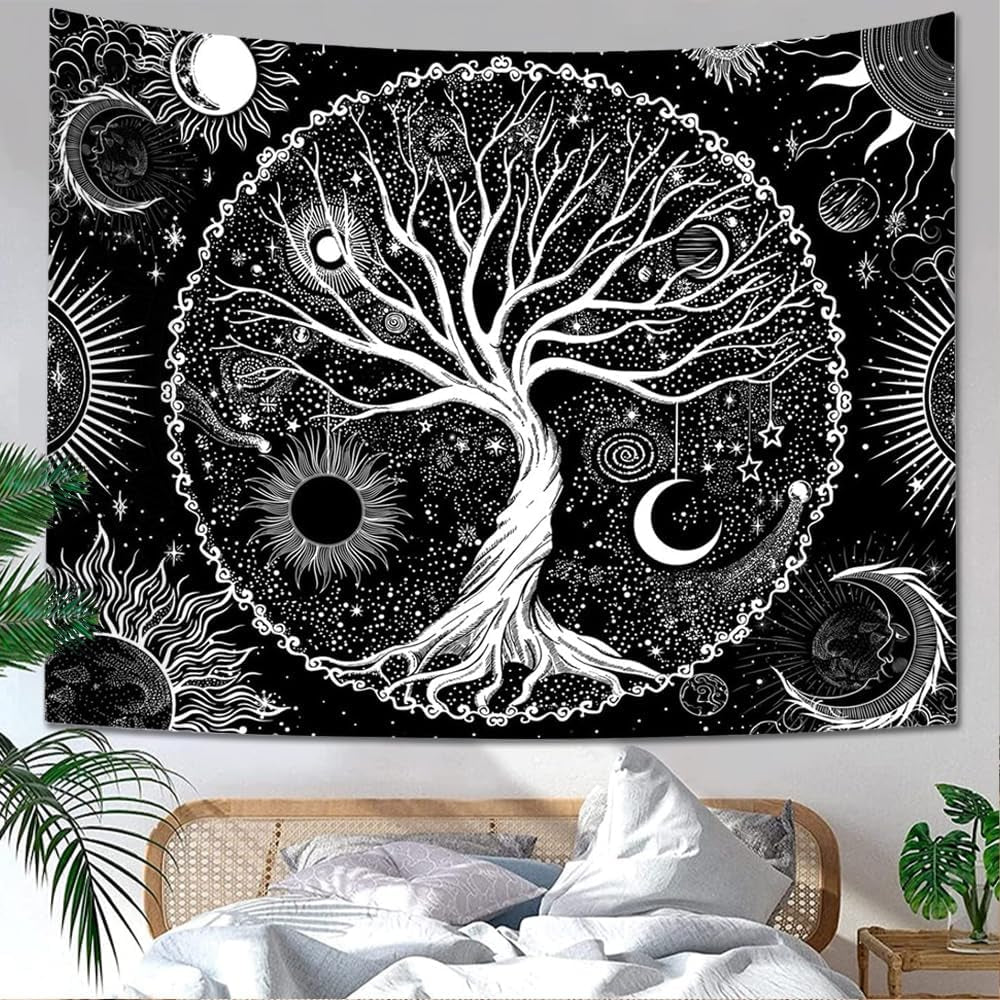 Gobelin sequpr drzewo życie słońce księżyc Strona główna - Akcesoria i dekoracje Naty Shop 150L X 129,5B Cm