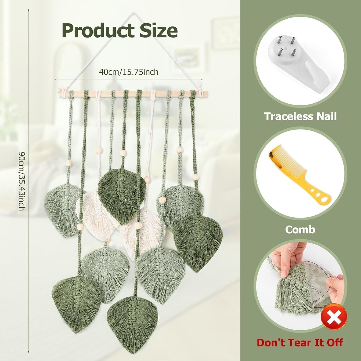 Dekoracja okienna w stylu gobelinowym 40cm zielony Strona główna - Akcesoria i Dekoracje Naty Shop