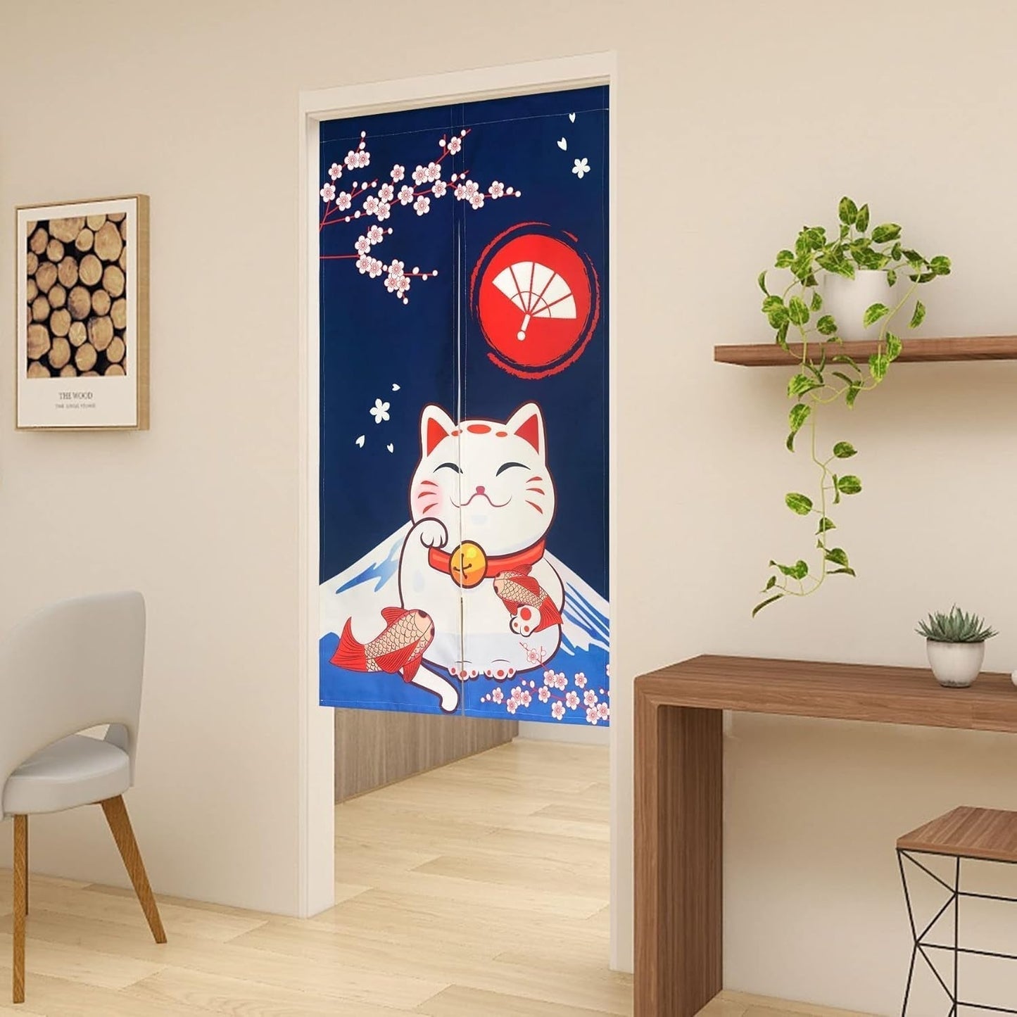 Gobelin w stylu japońskim grube lniane zasłony noren długie Strona główna - Akcesoria i dekoracje Naty Shop
