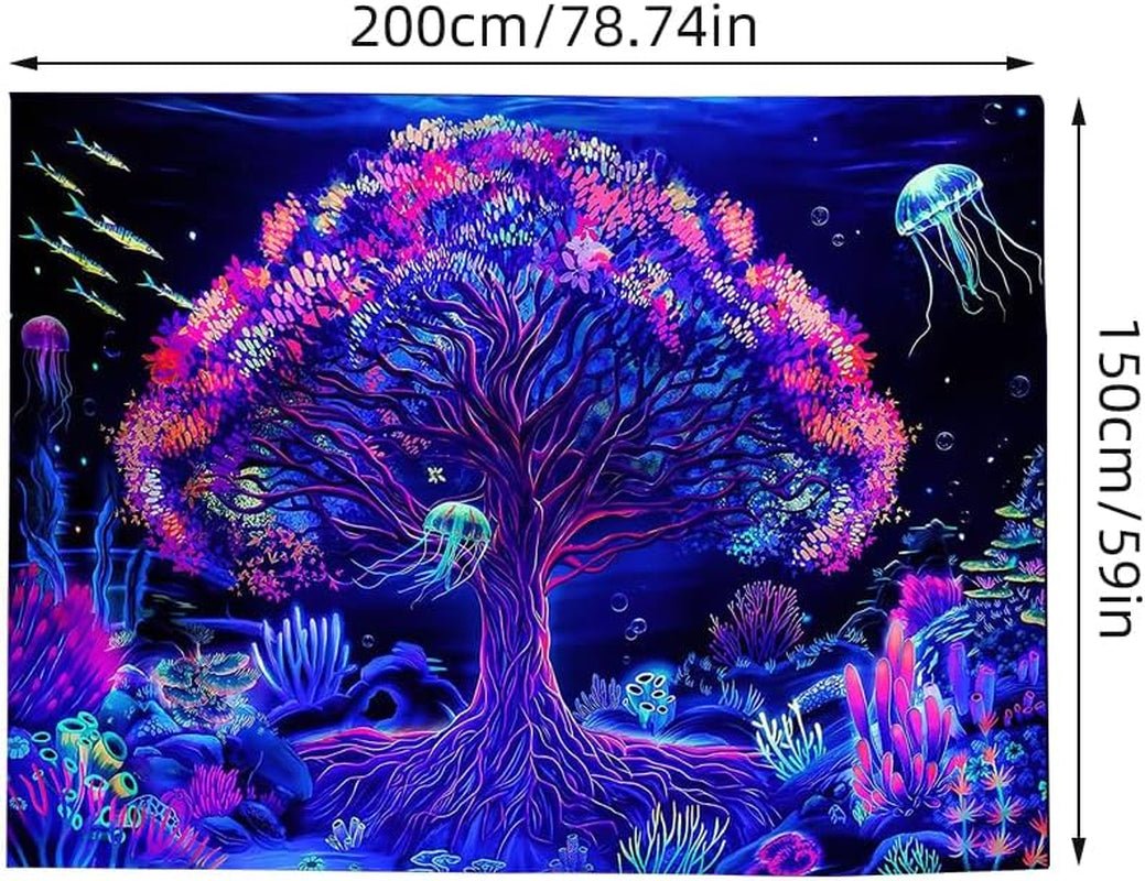Gobelin suaywo psychodeliczne fluorescencyjne drzewo life room Strona główna - Akcesoria i dekoracje Naty Shop