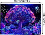 Gobelin suaywo psychodeliczne fluorescencyjne drzewo life room Strona główna - Akcesoria i dekoracje Naty Shop