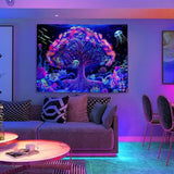 Gobelin suaywo psychodeliczne fluorescencyjne drzewo life room Strona główna - Akcesoria i dekoracje Naty Shop