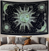 Gobelin słońce księżyc gwiazda duchowa estetyczna tęcza bawełniana Strona główna - Akcesoria i dekoracje Naty Shop Pozdrowienia 210L X 140B Cm
