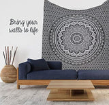 Gobelin gobelinowy mandala szary czarny tkanina ścienna Strona główna - Akcesoria i dekoracje Naty Shop