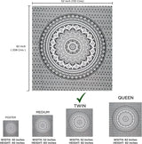 Gobelin gobelinowy mandala szary czarny tkanina ścienna Strona główna - Akcesoria i dekoracje Naty Shop