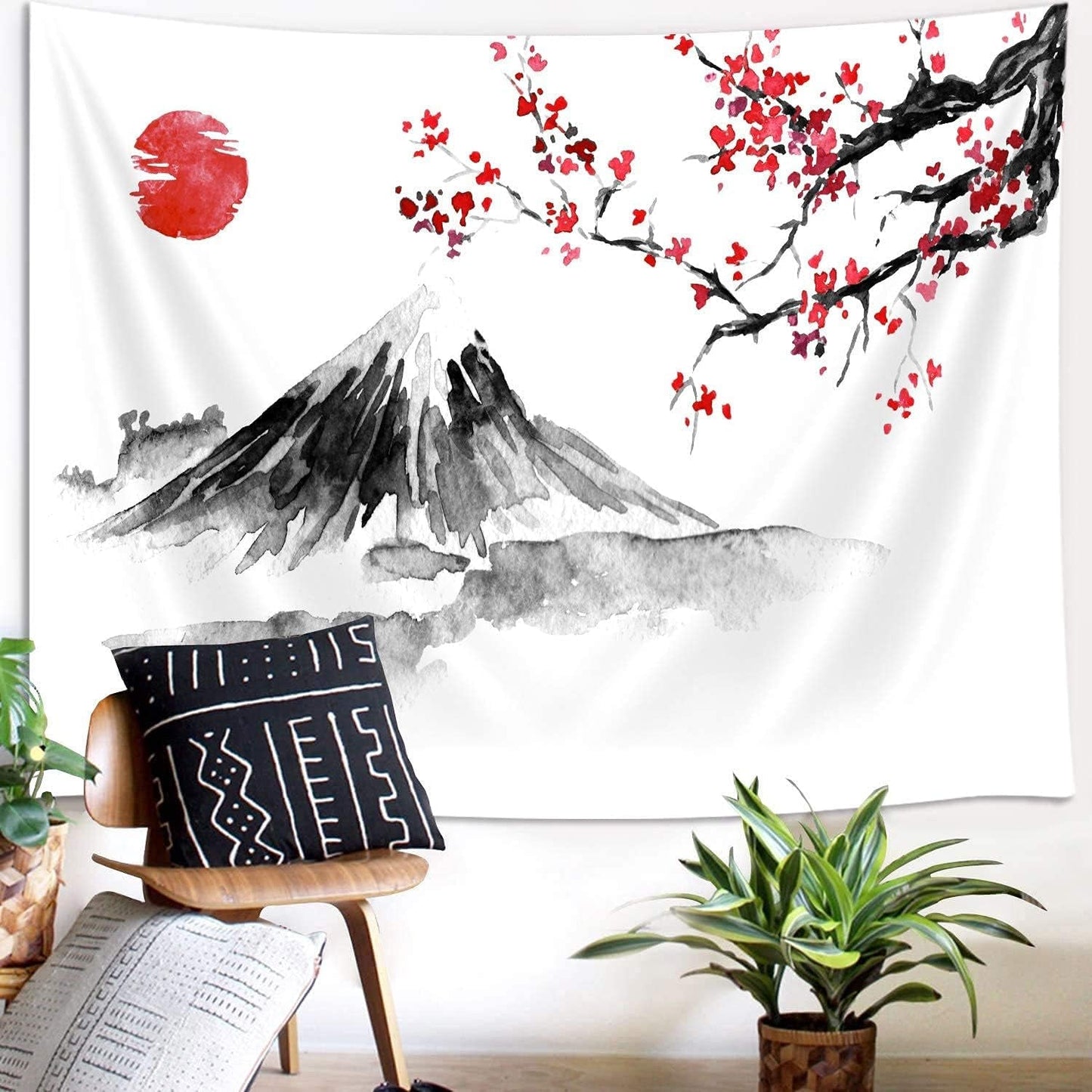 Yisumei gobelin estetyczny księżycowe kwiaty czarny rozmiar Strona główna - Akcesoria i dekoracje Naty Shop Czerwony 150L X 130B Cm
