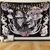 Gobelin yrendenge motyle szkielet grzyby dom gwiazdki księżyc Strona główna - Akcesoria i dekoracje Naty Shop Czaszka grzyb ćma 150X130Cm