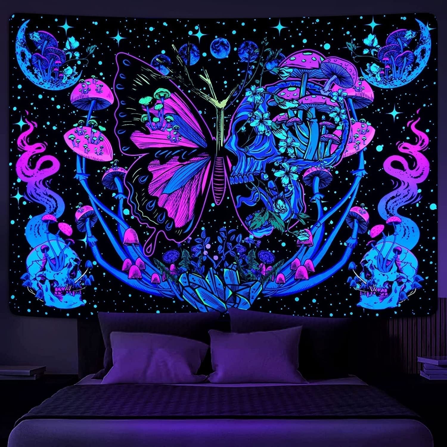 Gobelin yrendenge gobelin fluorescencyjne motyle Strona główna - Akcesoria i dekoracje Naty Shop Multi 210L X 150B Cm
