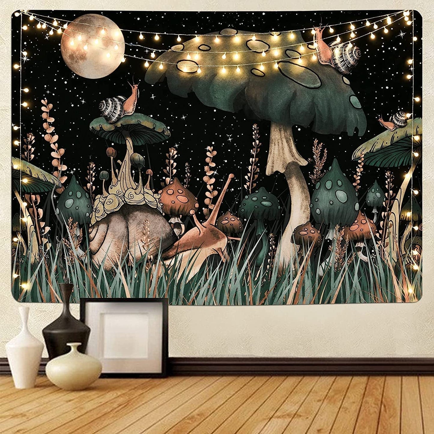 Gobelin yugarlibi grzyb czarny las ślimak wiszący Strona główna - Akcesoria i dekoracje Naty Shop Mushroom 235L X 180B Cm
