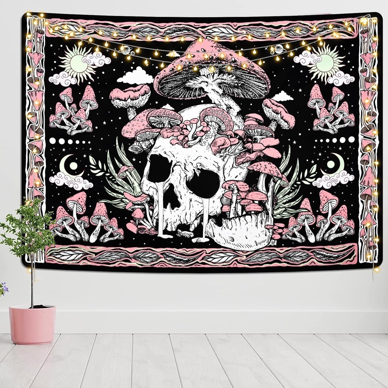 Gobelin yugarlibi różowa czaszka grzyby szkielet Strona główna - Akcesoria i Dekoracje Naty Shop
