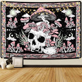 Gobelin yugarlibi różowa czaszka grzyby szkielet Strona główna - Akcesoria i dekoracje Naty Shop Różowy 150L X 130B Cm