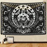 Gobelin yugarlibi szkielet czarny wąż ćma estetyczne płótno Strona główna - Akcesoria i dekoracje Naty Shop Czarny 150L X 130B Cm