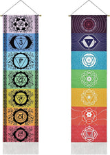 Zestaw gobelinów yugarlibi z wisiorkami czakr medytacja joga trippy Strona główna - Akcesoria i dekoracje Naty Shop Chakra biały i czarny 130X32.5Cm