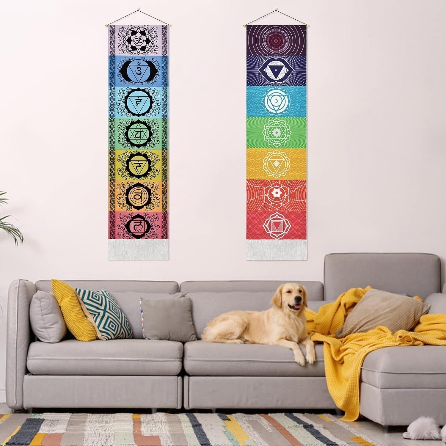 Zestaw do zawieszenia gobelinu yugarlibi medytacja czakr joga trippy Strona główna - Akcesoria i dekoracje Naty Shop