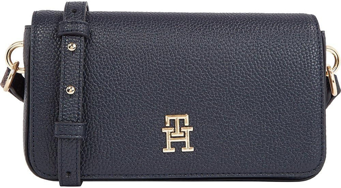 Tommy Hilfiger Crossbody Bag Emblem Flap Crossover Małe torby Damskie Naty Shop Space Blue