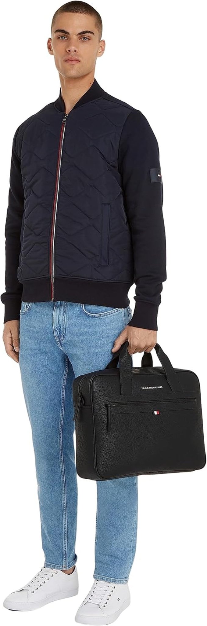 Męska torba na laptopa Tommy Hilfiger ESSENTIAL PU COMPUTER BAG, czarna, bagaż i sprzęt podróżny OS Naty Shop