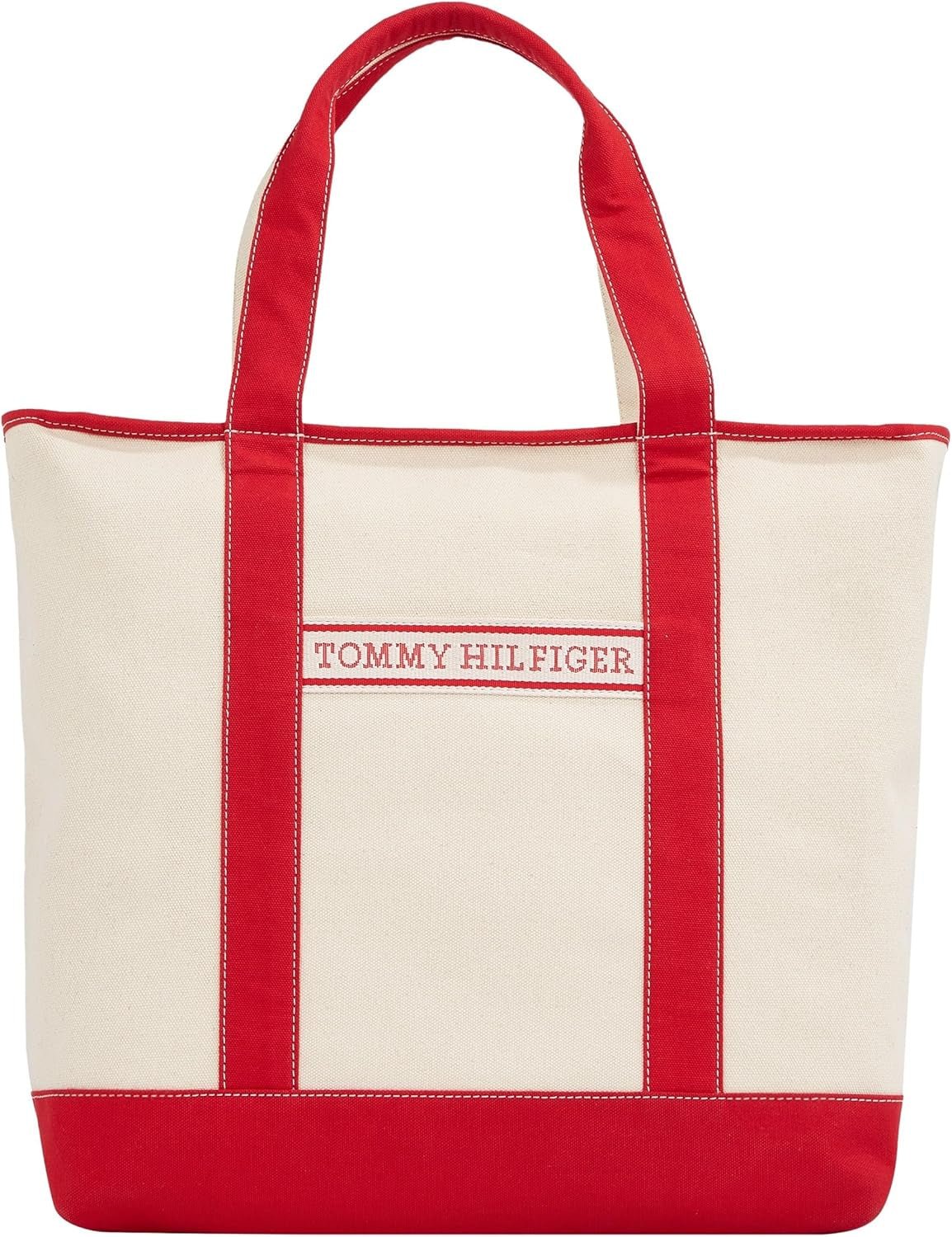 TOMMY HILFIGER Damska torba płócienna Th Summer Aw0aw17421 Torba na ramię Torby Damskie Naty Shop Czerwony (podstawowy czerwony)