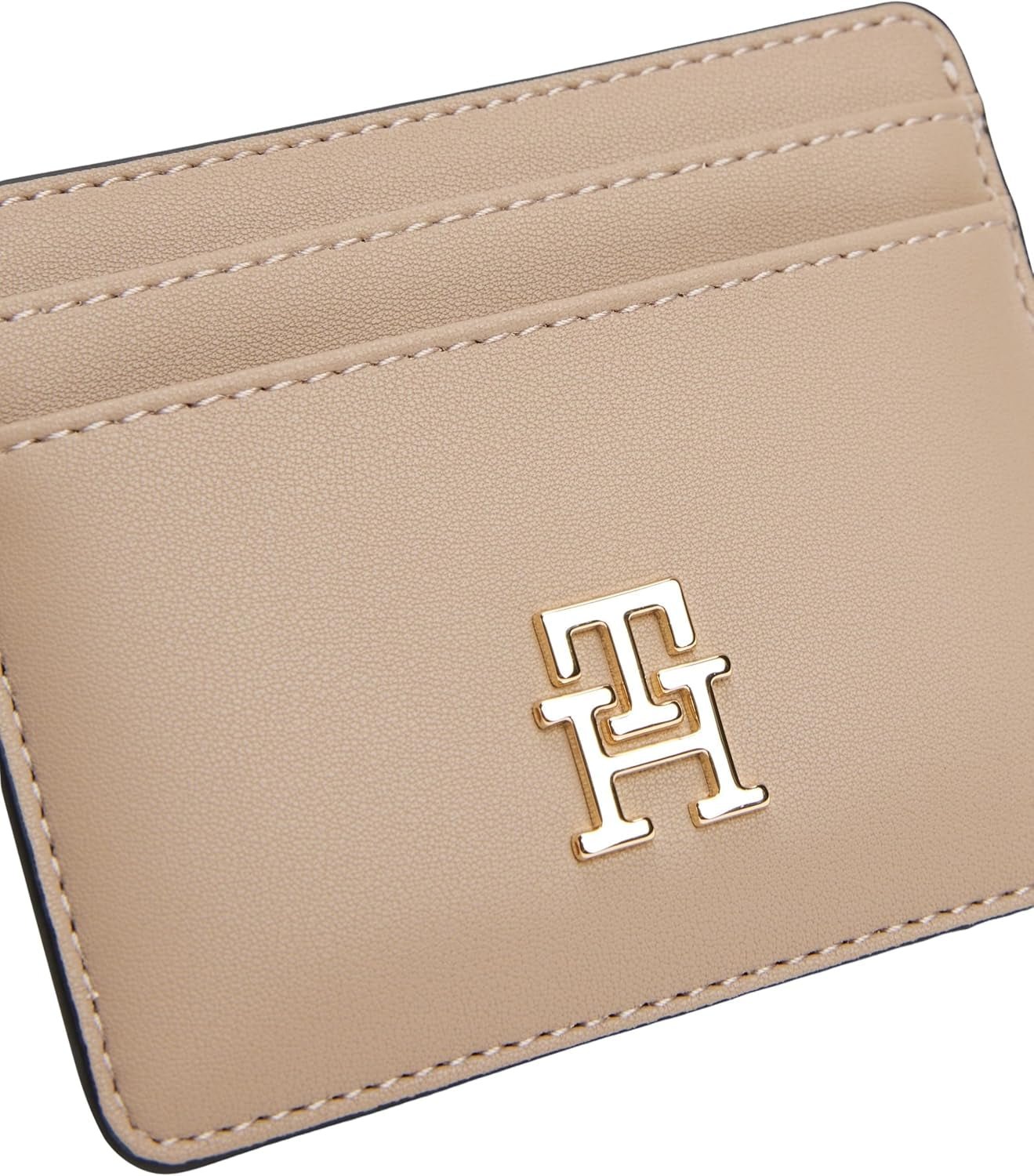 Damskie etui na karty Tommy Hilfiger Kobieta z logo, beżowy (Coastal Taupe), uniwersalny portfel męski Naty Shop