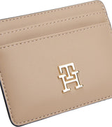 Damskie etui na karty Tommy Hilfiger Kobieta z logo, beżowy (Coastal Taupe), uniwersalny portfel męski Naty Shop