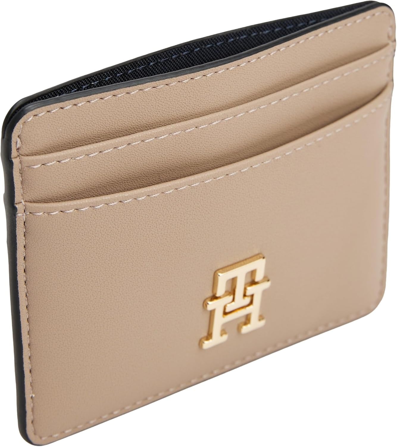 Damskie etui na karty Tommy Hilfiger Kobieta z logo, beżowy (Coastal Taupe), uniwersalny portfel męski Naty Shop