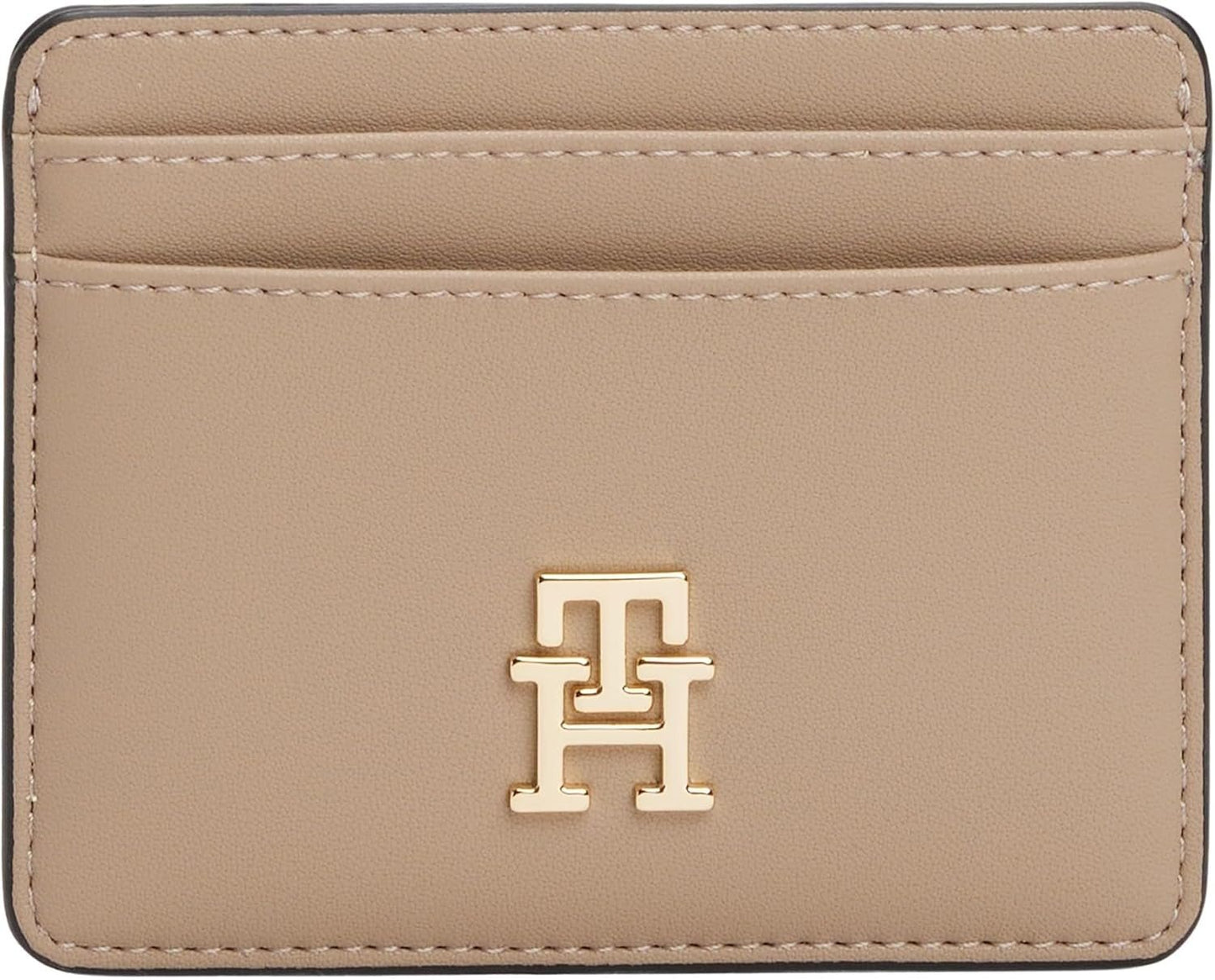 Damskie etui na karty Tommy Hilfiger Damskie z logo, beżowe (Coastal Taupe), uniwersalny Portfel męski Naty Shop Domyślny tytuł