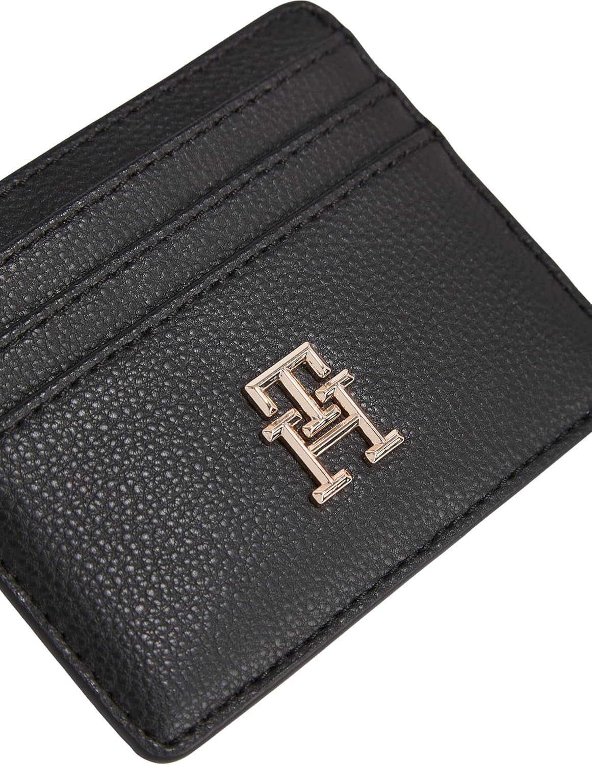 Damskie etui na karty Tommy Hilfiger Miękka taśma z logo Mały, czarny, uniwersalny portfel damski Naty Shop