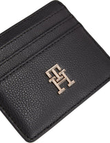 Damskie etui na karty Tommy Hilfiger Miękka taśma z logo Mały, czarny, uniwersalny portfel damski Naty Shop
