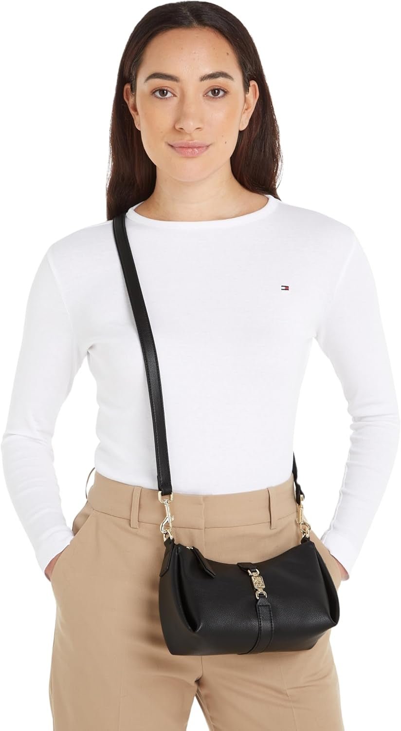 Tommy Hilfiger Damska torba na ramię Damska torba crossover średnia, czarna (czarna), Torby damskie w jednym rozmiarze Naty Shop