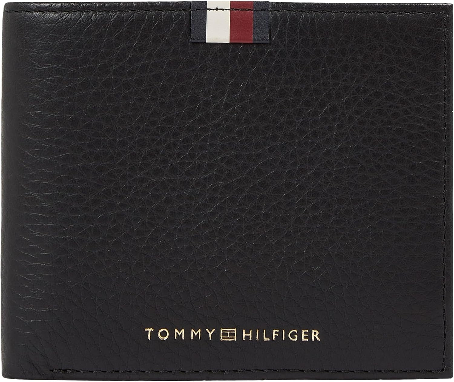 Tommy Hilfiger Męski Th Prem Lea Cc and Coin Am0am11265 Portfele Portfel męski Naty Shop Czarny (czarny) Os