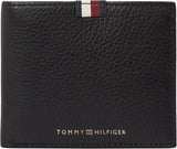 Tommy Hilfiger Męski Th Prem Lea Cc Flap and Coin Am0am11270 Portfele Portfel męski Naty Shop Czarny (czarny) Bone