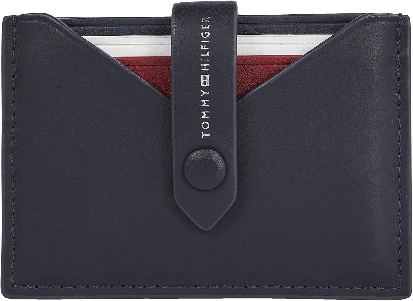 Portfel męski Tommy Hilfiger Smooth Retractable Cc Small, niebieski (kosmiczny błękit), uniwersalny portfel męski Naty Shop Default Title