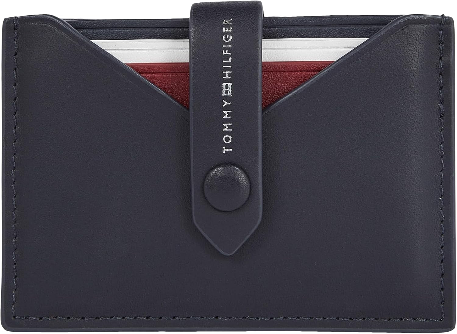 Portfel męski Tommy Hilfiger Smooth Retractable Cc Small, niebieski (kosmiczny błękit), uniwersalny portfel męski Naty Shop Default Title