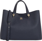 Torba listonoszka Tommy Hilfiger emblemat odpinany pasek na ramię Torby Damskie Naty Shop Blue (Space Blue)