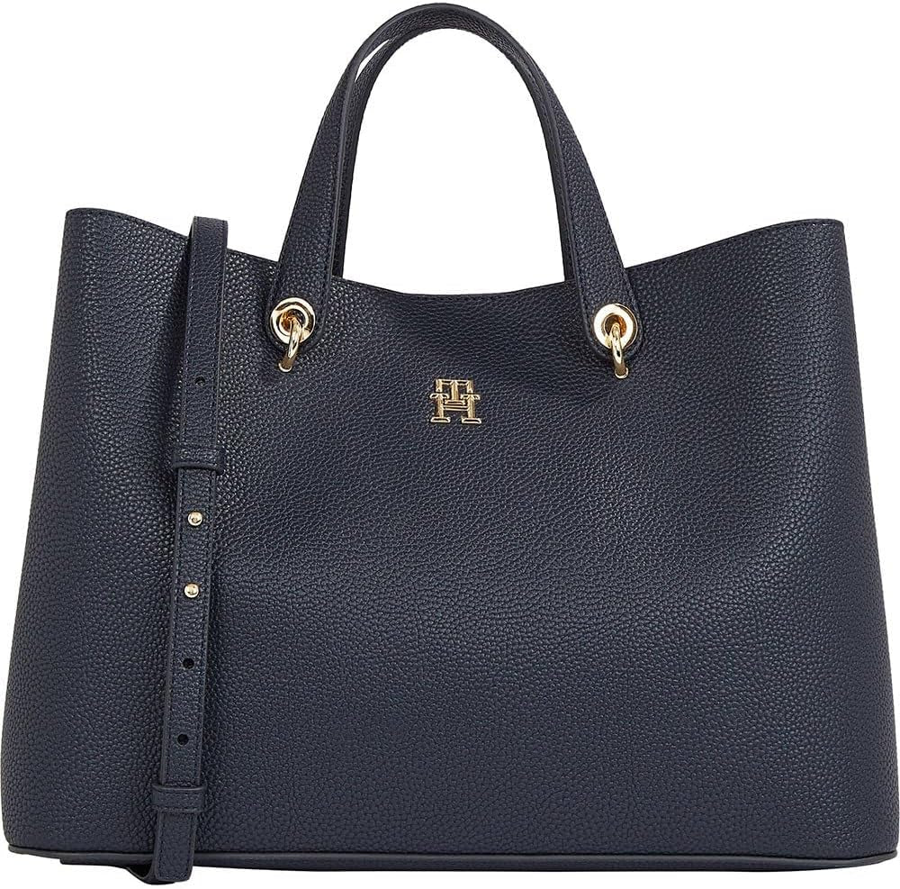 Torba listonoszka Tommy Hilfiger emblemat odpinany pasek na ramię Torby Damskie Naty Shop Blue (Space Blue)