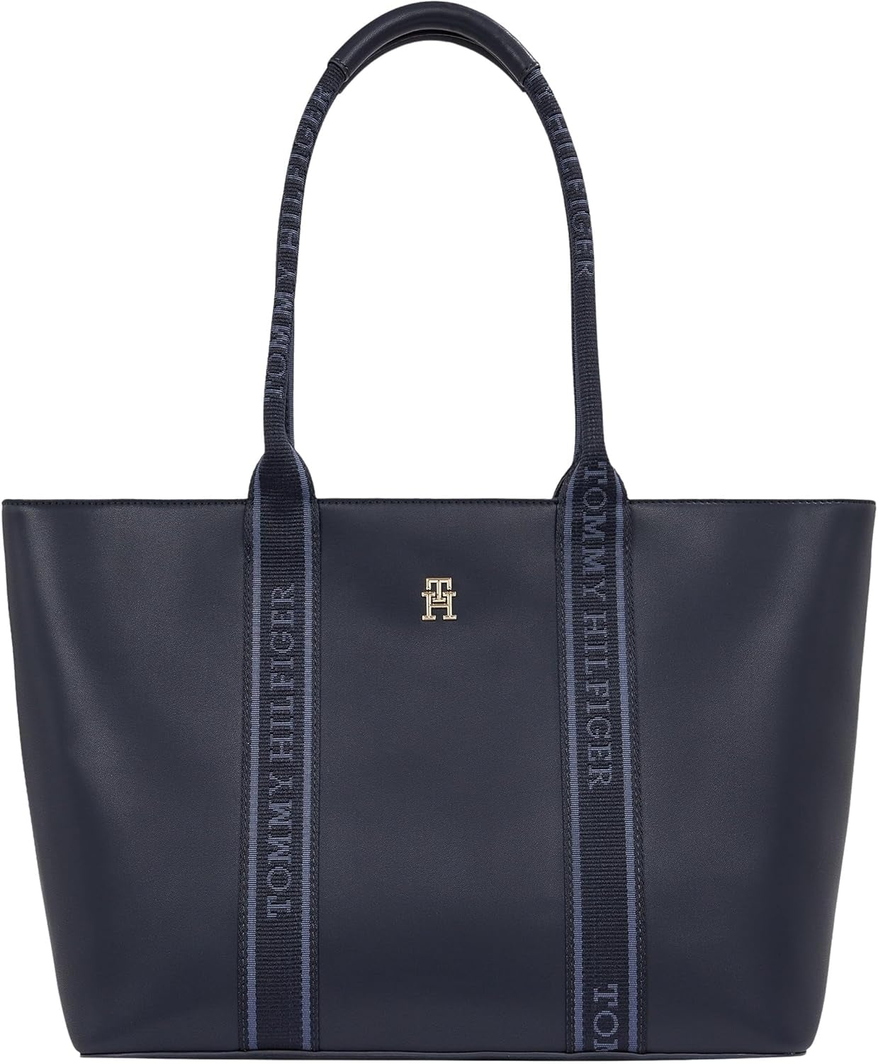 Tommy Hilfiger Th Logotape Tote Aw0aw17198 Torba Tote Torby Damskie Naty Shop Niebieski (Gwiezdny Niebieski)