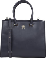 Tommy Hilfiger Torba materiałowa Eternity Med Torba zapinana na zamek Torby damskie Naty Shop Kosmiczny błękit Jeden rozmiar pasuje do wszystkich
