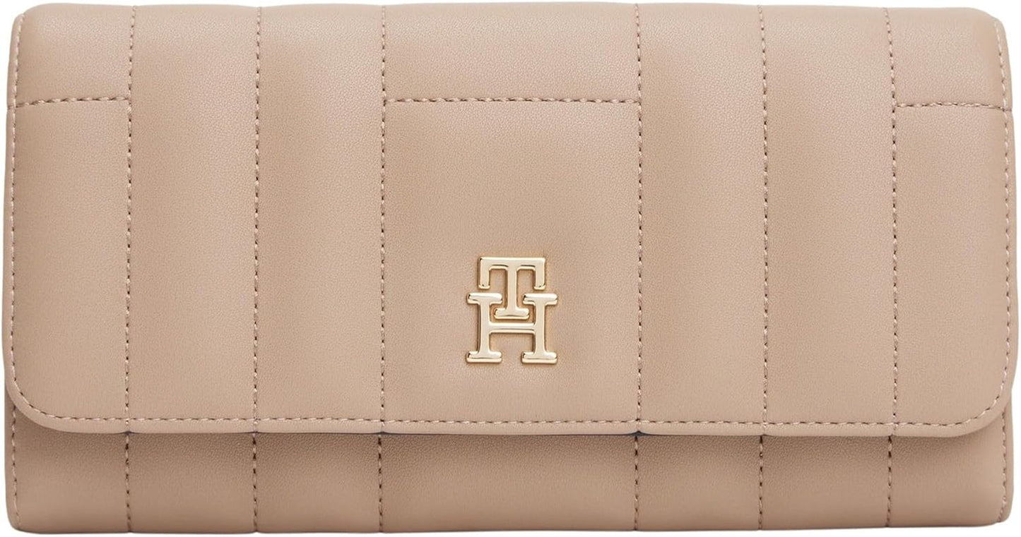 Duży portfel damski Tommy Hilfiger z klapką, beżowy (przybrzeżny taupe), portfel damski w jednym rozmiarze Naty Shop Default Title