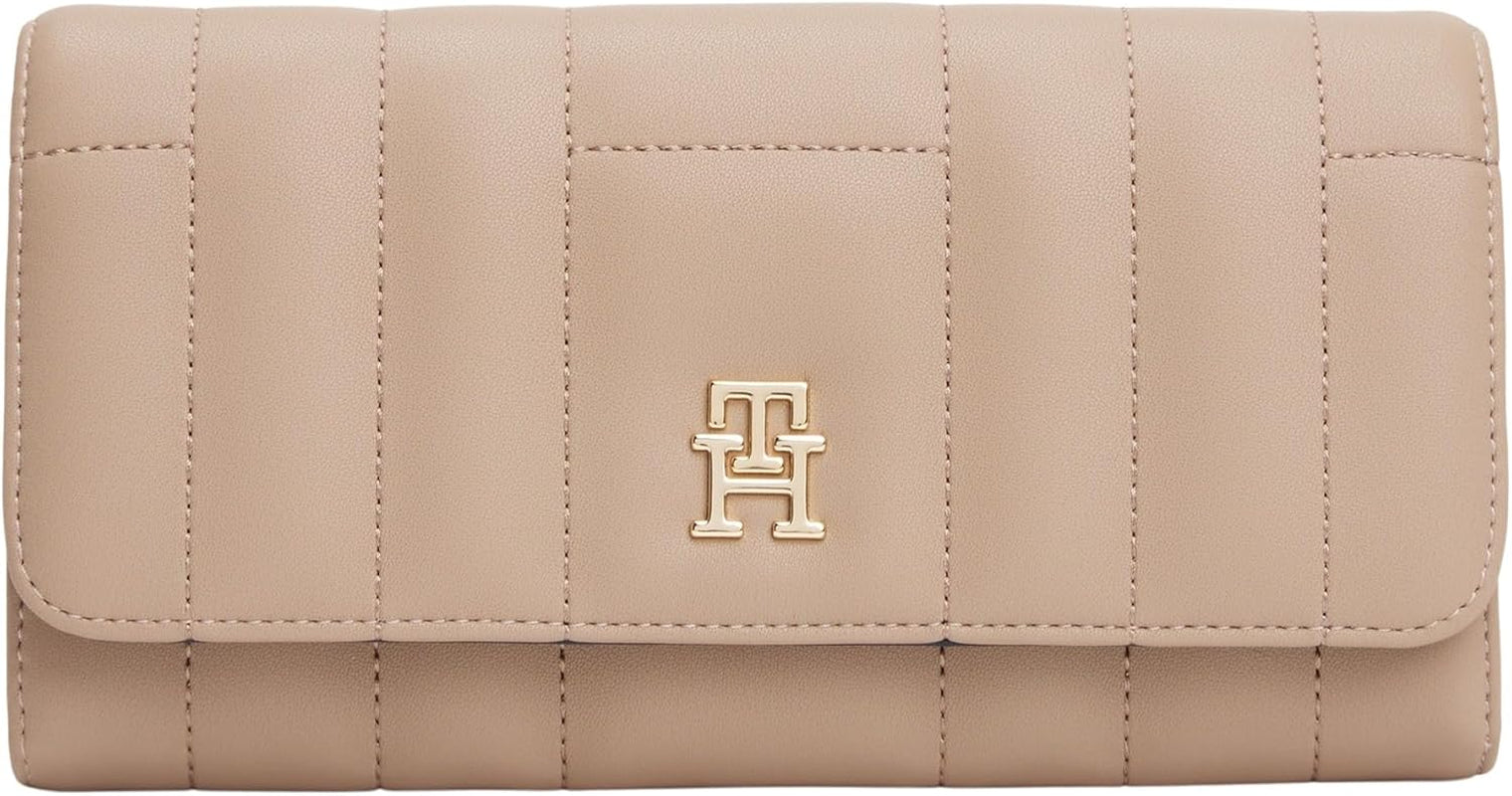 Duży portfel damski Tommy Hilfiger z klapką, beżowy (przybrzeżny taupe), portfel damski w jednym rozmiarze Naty Shop Default Title