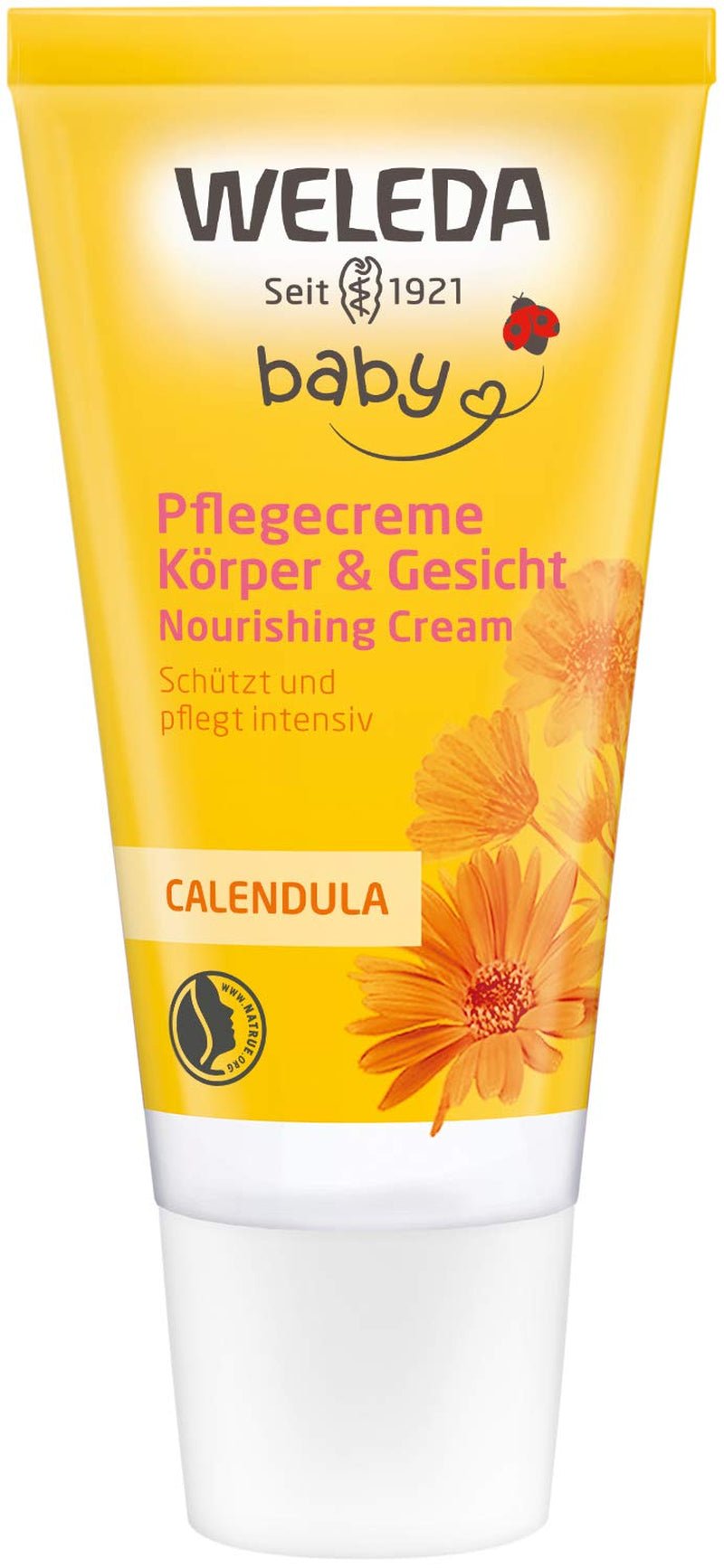 WELEDA Organic Baby Calendula Care Cream Body & Face 30ml - Krem do twarzy/krem do kosmetyków naturalnych z olejem sezamowym i lanoliną do pielęgnacji skóry suchej. Nawilżający krem pielęgnacyjny dla niemowląt i dzieci Dzieci - Kąpiel i Pielęgnacja Naty Shop