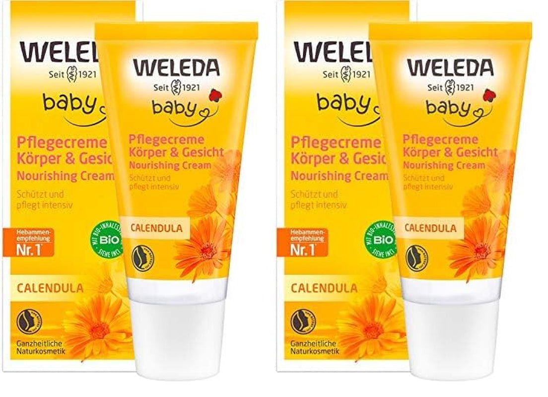 WELEDA Organic Baby Calendula Care Cream Body & Face 30ml - Krem do twarzy/krem do kosmetyków naturalnych z olejem sezamowym i lanoliną do pielęgnacji skóry suchej. Nawilżający krem pielęgnacyjny dla niemowląt i dzieci Dzieci - Kąpiel i pielęgnacja Naty Shop Tytuł domyślny