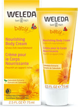 WELEDA Organic Baby Calendula Care Cream Body & Face 75ml - Krem do twarzy/krem do kosmetyków naturalnych z olejem sezamowym i lanoliną do pielęgnacji skóry suchej. Nawilżający krem ​​pielęgnacyjny dla niemowląt i dzieci Dzieci - Kąpiel i Pielęgnacja Naty Shop