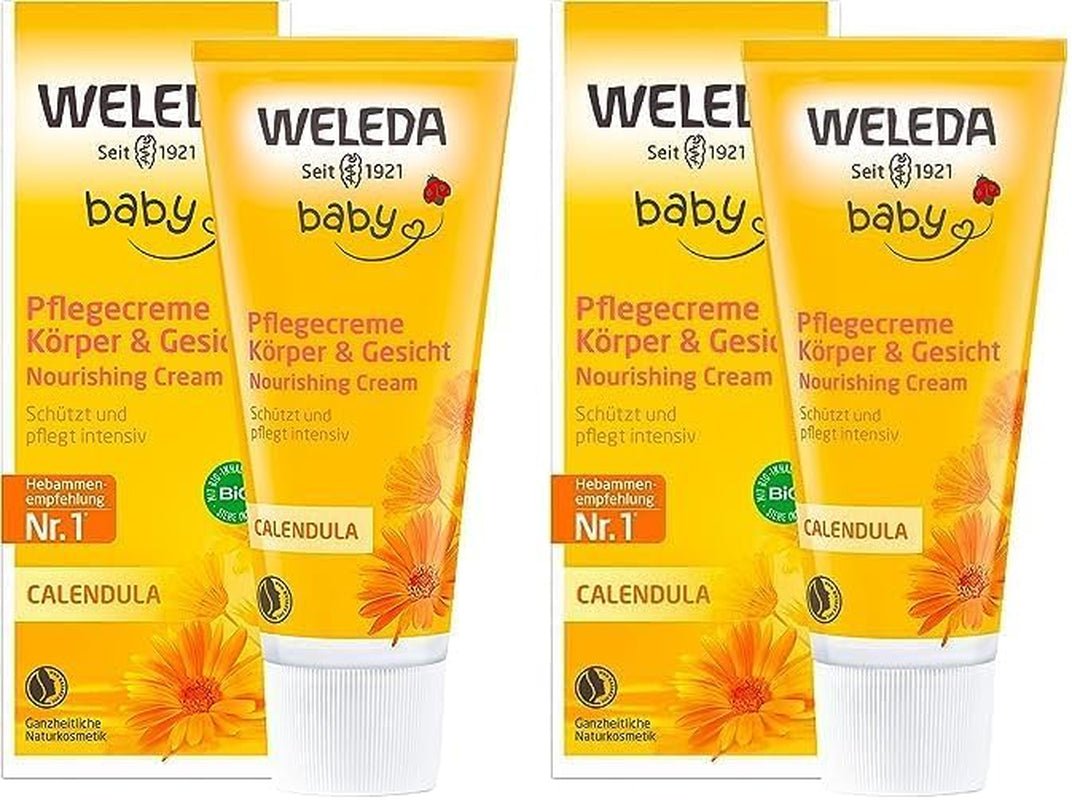 WELEDA Organic Baby Calendula Care Cream Body & Face 75ml - Krem do twarzy/krem do kosmetyków naturalnych z olejem sezamowym i lanoliną do pielęgnacji skóry suchej. Nawilżający krem pielęgnacyjny dla niemowląt i dzieci Dzieci - Kąpiel i pielęgnacja Naty Shop Tytuł domyślny