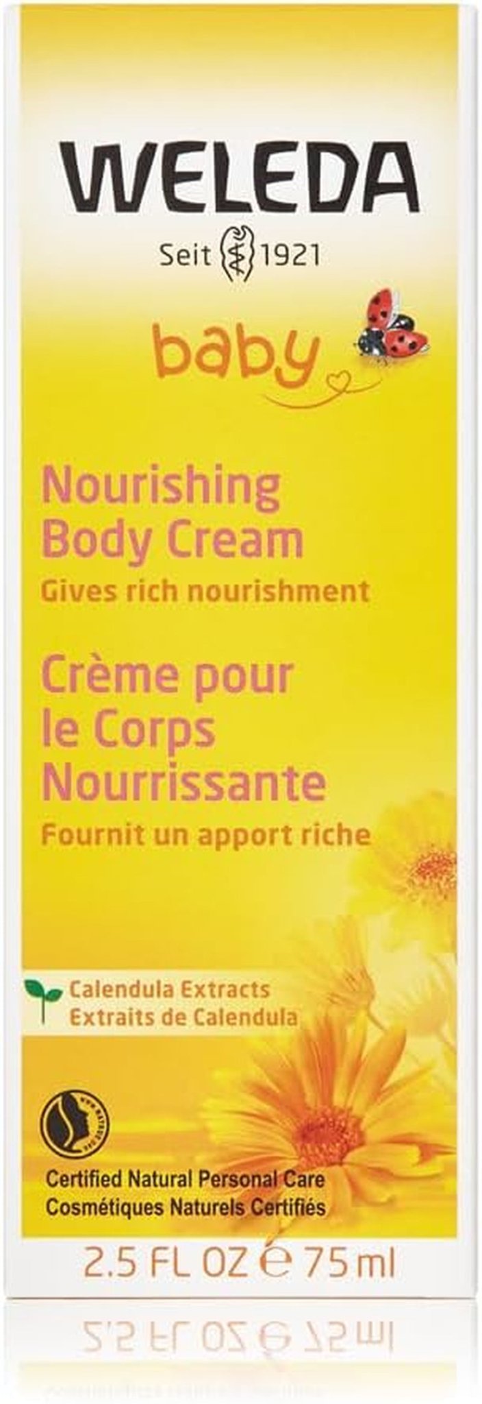 WELEDA Organic Baby Calendula Care Cream Body & Face 75ml - Krem do twarzy/krem do kosmetyków naturalnych z olejem sezamowym i lanoliną do pielęgnacji skóry suchej. Nawilżający krem ​​pielęgnacyjny dla niemowląt i dzieci Dzieci - Kąpiel i Pielęgnacja Naty Shop