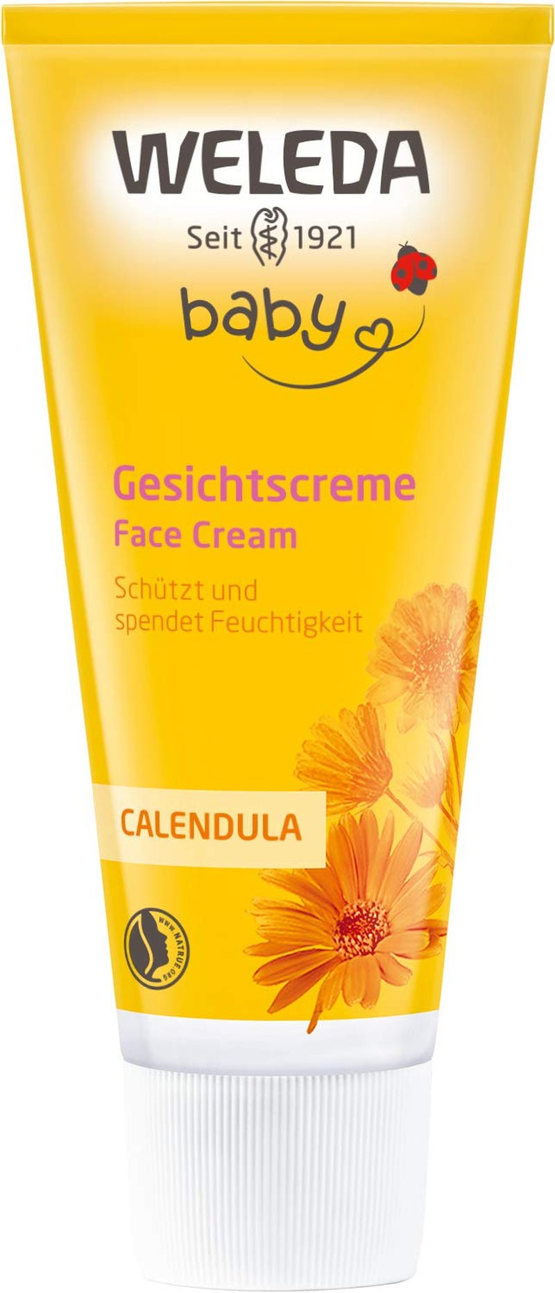 WELEDA Organiczny krem do twarzy z nagietkiem dla dzieci - Naturalny kosmetyczny krem nawilżający z olejkiem migdałowym i woskiem pszczelim do pielęgnacji skóry suchej. Naturalny krem do pielęgnacji twarzy dla niemowląt i dzieci (1x 50ml) Dzieci - Kąpiel i pielęgnacja skóry Naty Shop
