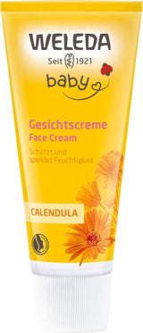 WELEDA Organiczny krem do twarzy z nagietkiem dla dzieci - Naturalny kosmetyczny krem nawilżający z olejkiem migdałowym i woskiem pszczelim do pielęgnacji skóry suchej. Naturalny krem do pielęgnacji twarzy dla niemowląt i dzieci (1x 50ml) Dzieci - Kąpiel i pielęgnacja skóry Naty Shop