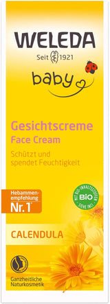 WELEDA Organiczny krem do twarzy z nagietkiem dla dzieci - Naturalny kosmetyczny krem nawilżający z olejkiem migdałowym i woskiem pszczelim do pielęgnacji skóry suchej. Naturalny krem do pielęgnacji twarzy dla niemowląt i dzieci (1x 50ml) Dzieci - Kąpiel i pielęgnacja skóry Naty Shop