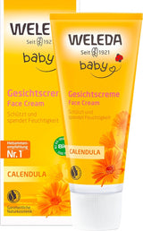 WELEDA Organiczny krem ​​do twarzy z nagietkiem dla dzieci - Naturalny kosmetyczny krem ​​nawilżający z olejkiem migdałowym i woskiem pszczelim do pielęgnacji skóry suchej. Naturalny krem do pielęgnacji twarzy dla niemowląt i dzieci (1x 50ml) Dzieci - Kąpiel i pielęgnacja Naty Shop Krem do twarzy 50 ml (1 opakowanie)